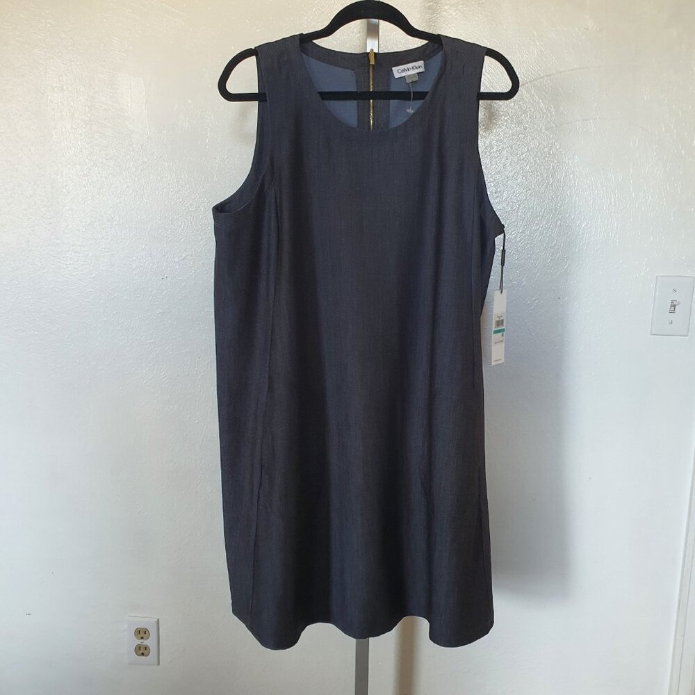 NWT Calvin Klein Sleeveless Dress Sz 16 Pockets RN54163 Girls Career Summer
